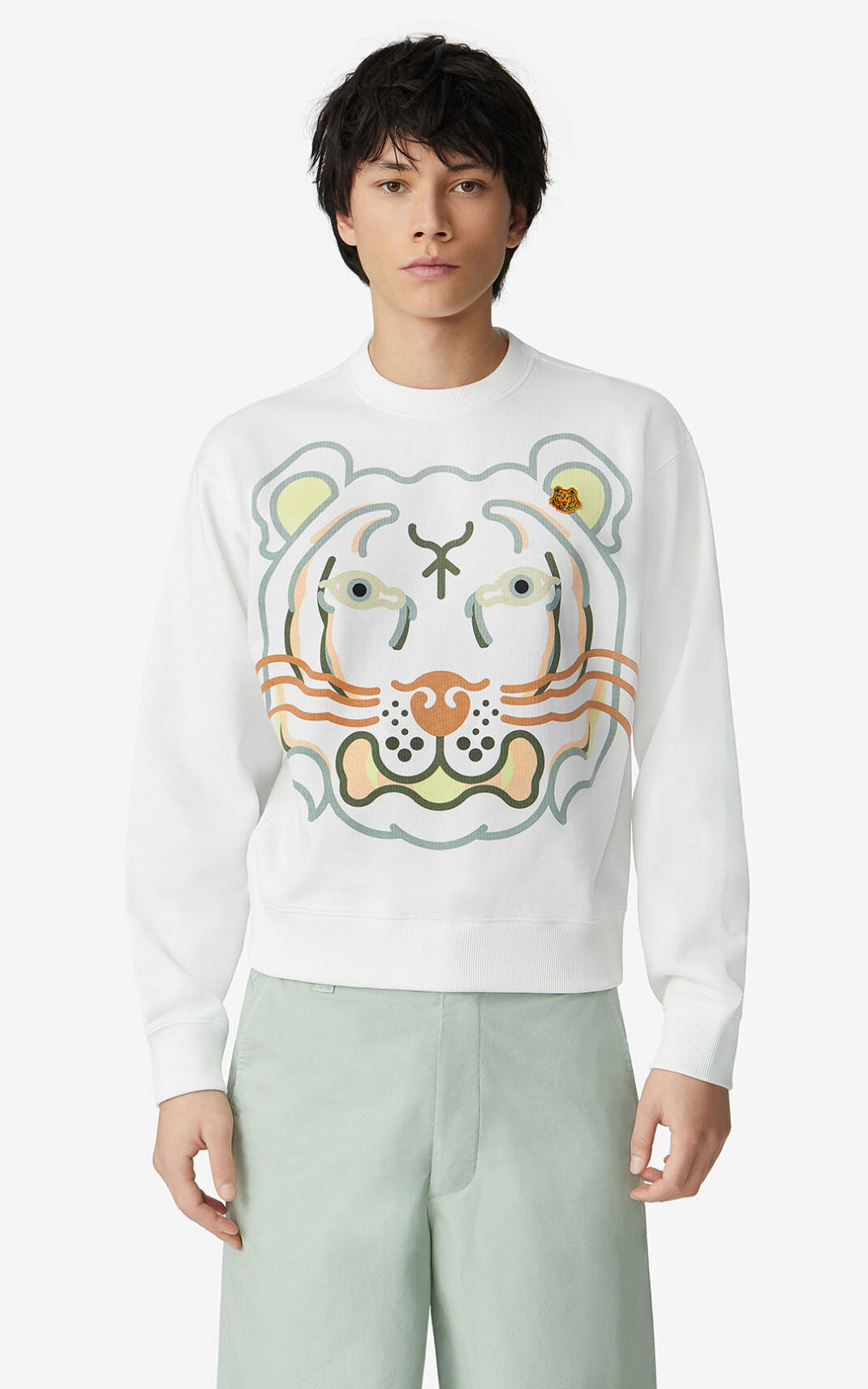 Sudadera Kenzo K Tiger Hombre Blancas CDR704258